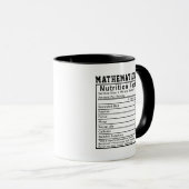 Funny Mathematician Nutrition Facts Math Lover Tasse (VorderseiteRechts)
