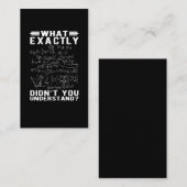 Funny Mathematician Physiclehrer Science Nerd Visitenkarte (Vorne/Hinten)