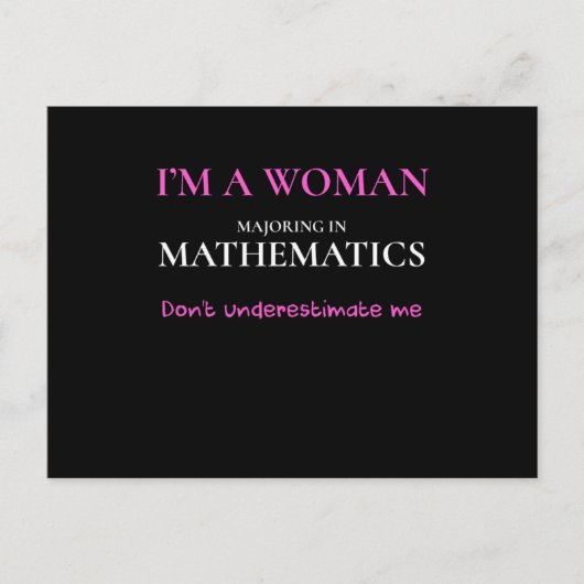 Funny Mathematics Major Geschenke Frauen Mathe Deg Postkarte (Vorderseite)