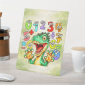 Funny Maths Dinosaur Numbers Desk Art for Kids Sockelschild (In SItu)