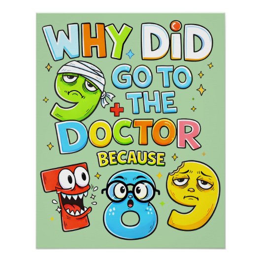 Funny Maths Joke Poster for Kids UK Classroom (Vorderseite)