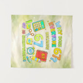 Funny Maths Number 67 Joke Poster for Kids Wandteppich (Vorderseite (Horizontal))