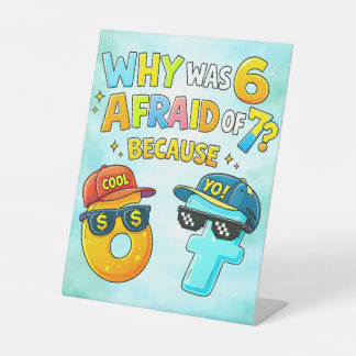 Funny Maths Numbers Joke Desk Art for Kids Sockelschild