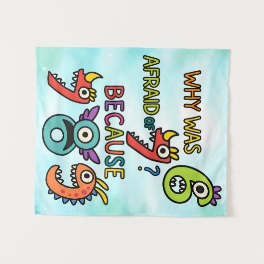 Funny Maths Numbers Joke Poster for Kids Wandteppich (Vorderseite (Horizontal))