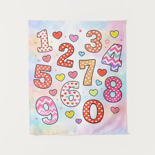 Funny Maths Numbers Joke Poster for Kids Wandteppich (Vorderseite)