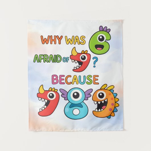 Funny Maths Numbers Joke Poster for Kids Wandteppich (Vorderseite)