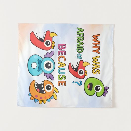 Funny Maths Numbers Joke Poster for Kids Wandteppich (Vorderseite (Horizontal))