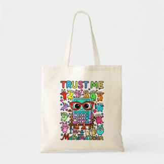 Funny Maths Numbers Tote Bag for School Tragetasche
