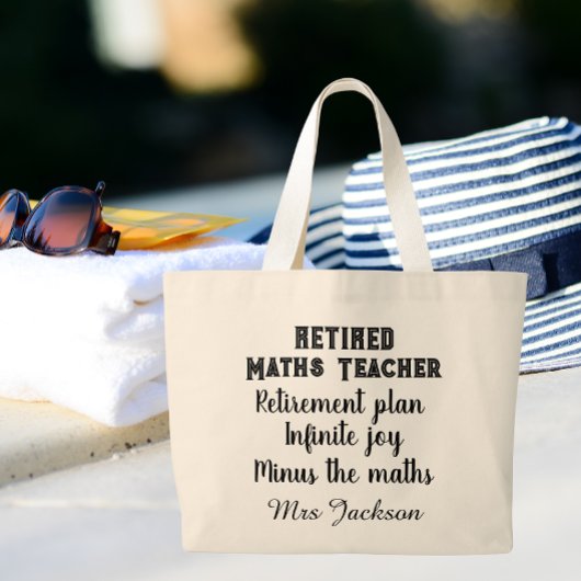 Funny maths teacher retirement  jumbo stoffbeutel