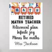 Funny maths teacher retirement quote poster (Vorne)