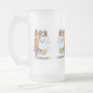 Funny Mattiert Glass Beer Tasse Sommer Snowman Sur