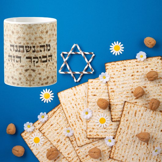 Funny Matzah Hebrew "Ma Nishtana" Pessach Kaffeetasse