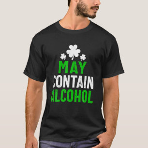 Funny May enthält Alkohol trinken Kleeblatt St Pat T-Shirt