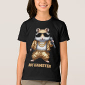 Funny MC Hamster Rapper mit Golden Baggy Pants Tri-Blend Shirt (Vorderseite)