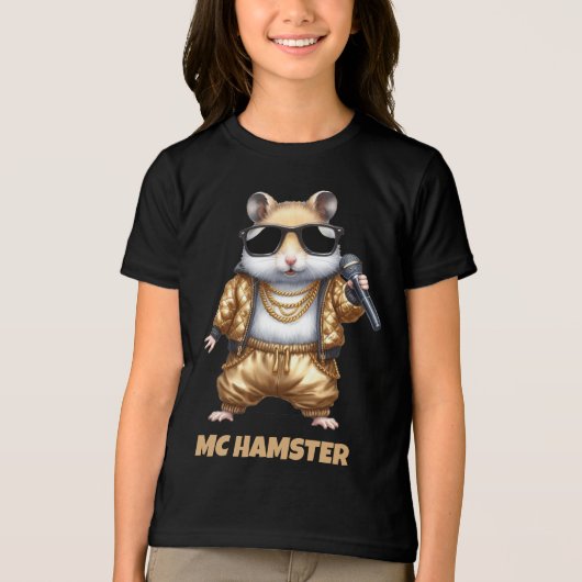 Funny MC Hamster Rapper mit Golden Baggy Pants Tri-Blend Shirt (Vorderseite)