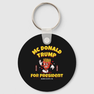 Funny McDonald Trump für Präsident 2024 Französisc Schlüsselanhänger
