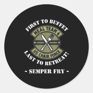 Funny Meal Team 6 US-Vorsitzende Food Spaß Design Runder Aufkleber