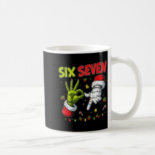 Funny Mean Guy Christmas Viral 6 7 Six Seven Meme Kaffeetasse (Rechts)