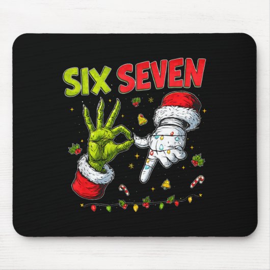 Funny Mean Guy Christmas Viral 6 7 Six Seven Meme Mousepad (Vorne)