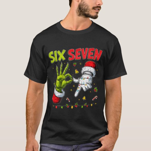 Funny Mean Guy Christmas Viral 6 7 Six Seven Meme  T-Shirt (Vorderseite)