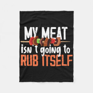 Funny Meat Rub Barbeque Design für Männer Fleecedecke