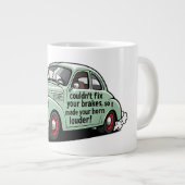 Funny mechanic car couldn't fix brakes horn louder Jumbo-Tasse (Vorderseite Rechts)