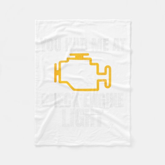 Funny Mechanic Check Engine Light Car Auto Repair Fleecedecke (Vorderseite)