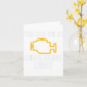 Funny Mechanic Check Engine Light Car Auto Repair Karte (Gelbe Blume)