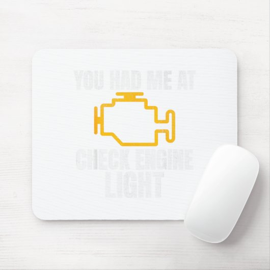 Funny Mechanic Check Engine Light Car Auto Repair Mousepad (Mit Mouse)