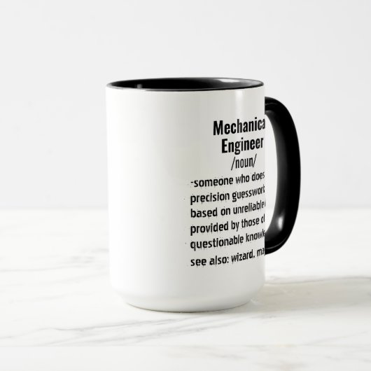 Funny Mechanic Engineer Definition Geschenke Tasse (VorderseiteRechts)