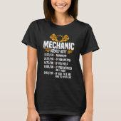 Funny Mechanic Men Dad Hourly Rate Car Auto Garage T-Shirt (Vorderseite)