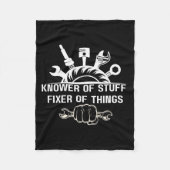 Funny Mechanic Quote Knower Of Stuff Fixer Of Thin Fleecedecke (Vorderseite)