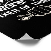 Funny Mechanic Quote Knower Of Stuff Fixer Of Thin Poster (Ecke)