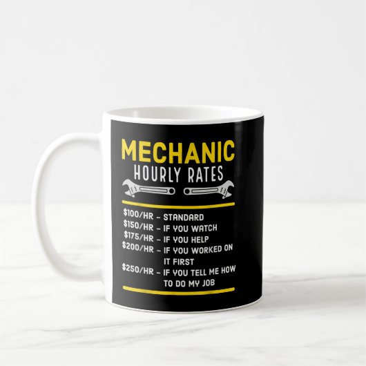 Funny Mechanic Stundensatz Kaffeetasse (Links)