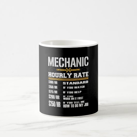 Funny Mechanic Stundensatz Kaffeetasse (Mittel)