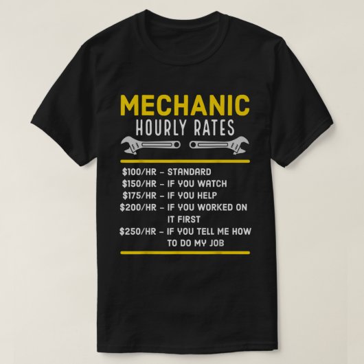 Funny Mechanic Stundensatz T-Shirt (Design vorne)