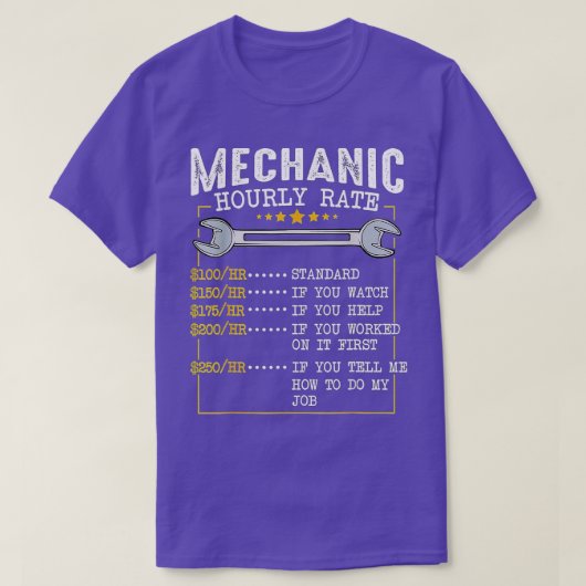 Funny Mechanic stündliche Spendensätze (3) T-Shirt (Design vorne)