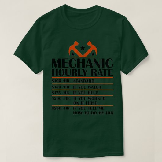 Funny Mechanic stündliche Spendensätze (4) T-Shirt (Design vorne)