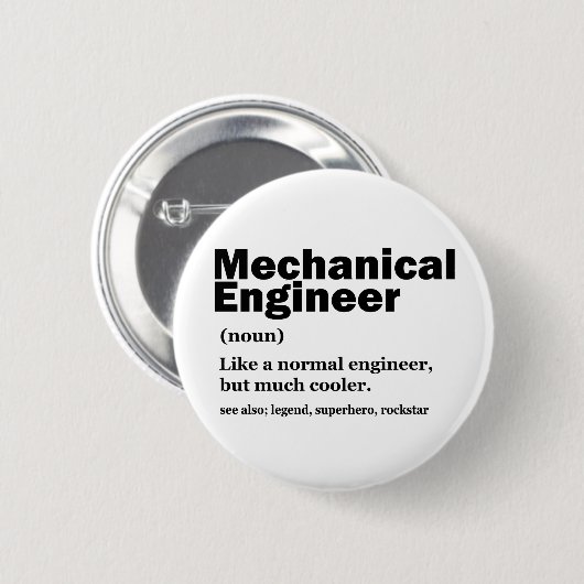 Funny Mechanical Engineer Definition Engineering Button (Vorne & Hinten)