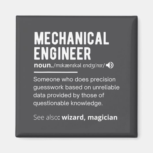 Funny Mechanical Engineer Definition Engineering Magnet (Vorne)