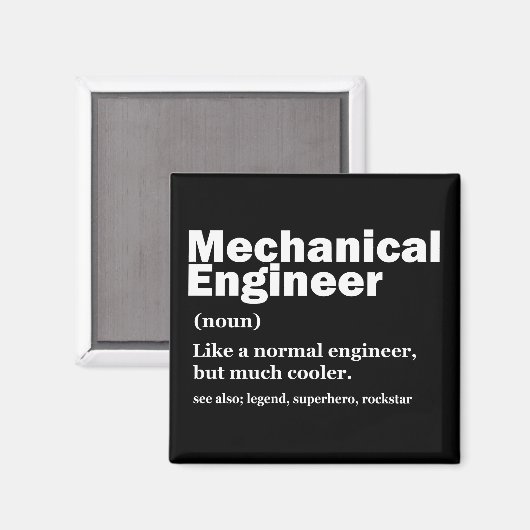 Funny Mechanical Engineer Definition Engineering Magnet (Vorderseite/Rückseite)