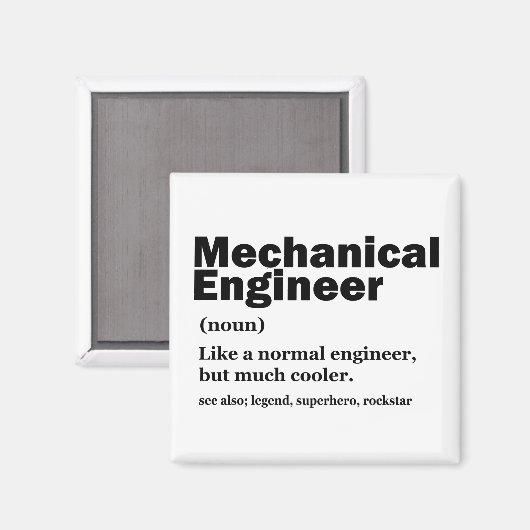 Funny Mechanical Engineer Definition Engineering Magnet (Vorderseite/Rückseite)