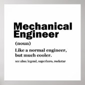 Funny Mechanical Engineer Definition Engineering Poster (Vorne)
