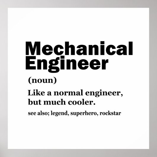 Funny Mechanical Engineer Definition Engineering Poster (Vorne)