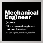 Funny Mechanical Engineer Definition Engineering Poster (Vorne)