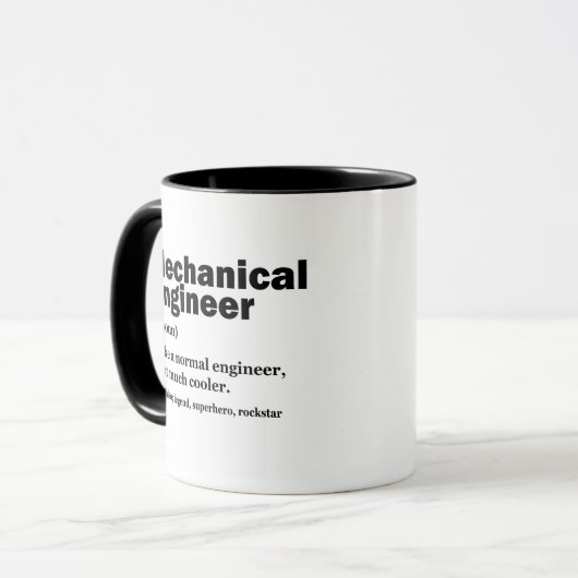 Funny Mechanical Engineer Definition Engineering Tasse (Vorderseite Links)