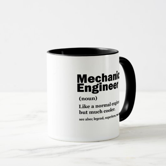 Funny Mechanical Engineer Definition Engineering Tasse (VorderseiteRechts)