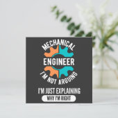 Funny Mechanical Engineer, Mechanical Engineering Einladung (Stehend Vorderseite)
