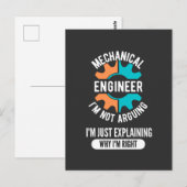 Funny Mechanical Engineer, Mechanical Engineering Postkarte (Vorne/Hinten)