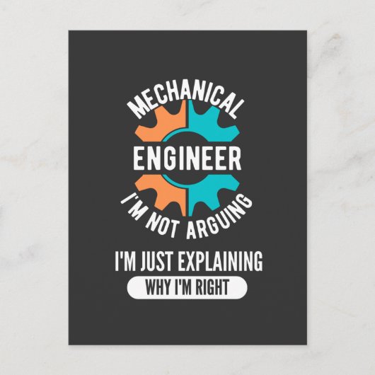 Funny Mechanical Engineer, Mechanical Engineering Postkarte (Vorderseite)